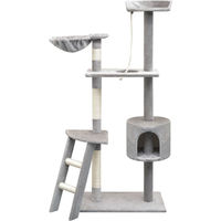 Produktbild von vidaXL Katzen-Kratzbaum aus Plüsch und Seil in Grau 150 cm