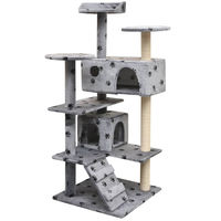 Produktbild von vidaXL Katzen-Kratzbaum aus Plüsch und Seil in Grau mit 125 cm Höhe