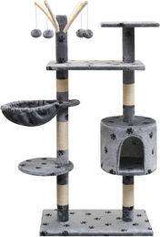vidaXL Katzen-Kratzbaum aus Plüsch und Sisal in Grau mit 125 cm Höhe – Bild 1 von 2
