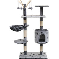 Produktbild von vidaXL Katzen-Kratzbaum aus Plüsch und Sisal in Grau mit 125 cm Höhe