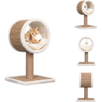 Produktbild von vidaXL Katzen-Kratzbaum aus Seegras mit Tunnel und Spielzeug 56 cm