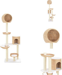 vidaXL Katzen-Kratzbaum aus Seegras und Sisal in Natur Braun Beige groß – Bild 1 von 2