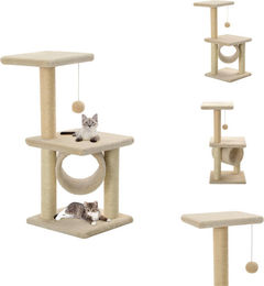 vidaXL Katzen-Kratzbaum aus Sisal in Beige 65 cm – Bild 1 von 1