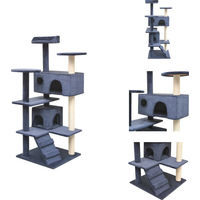 Produktbild von vidaXL Katzen-Kratzbaum aus Sisal in Dunkelblau 125 cm