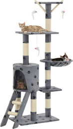 vidaXL Katzen-Kratzbaum aus Sisal in Grau mit 138 cm Höhe – Bild 1 von 1