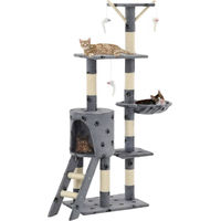 Produktbild von vidaXL Katzen-Kratzbaum aus Sisal in Grau mit 138 cm Höhe