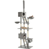 Produktbild von vidaXL Katzen-Kratzbaum aus Sisal in Grau mit verstellbarer Höhe 230 - 260 cm
