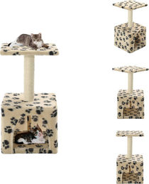 vidaXL Katzen-Kratzbaum aus Sisal mit Pfoten-Aufdruck in Beige 55 cm – Bild 1 von 1