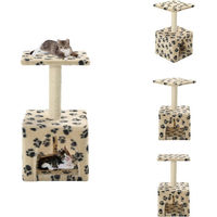 Produktbild von vidaXL Katzen-Kratzbaum aus Sisal mit Pfoten-Aufdruck in Beige 55 cm
