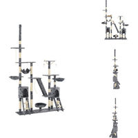 Produktbild von vidaXL Katzen-Kratzbaum aus Sisal mit Pfoten-Aufdruck in Grau 230-250 cm