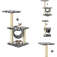 Produktbild von vidaXL Katzen-Kratzbaum aus Sisal mit Pfoten-Muster in Grau 65 cm