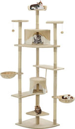 vidaXL Katzen-Kratzbaum aus Sisal und Plüsch 203 cm Beige und Weiß – Bild 1 von 1