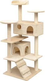 vidaXL Katzen-Kratzbaum aus Sisal und Plüsch in Beige 125 cm – Bild 1 von 1