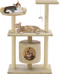 vidaXL Katzen-Kratzbaum aus Sisal und Plüsch in Beige 95 cm – Bild 1 von 1