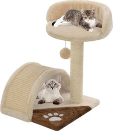 vidaXL Katzen-Kratzbaum aus Sisal und Plüsch in Beige und Braun 40 cm – Bild 1 von 1