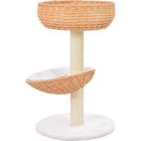 Produktbild von vidaXL Katzen-Kratzbaum aus Weidenholz mit Sisal und 2 Körben inkl. abnehmbaren Kissen 68 cm