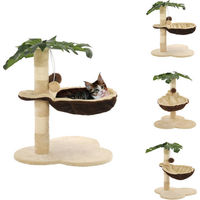 Produktbild von vidaXL Katzen-Kratzbaum mit 50 cm Sisal-Kratzstange aus Plüsch und Spanplatte in Beige und Braun