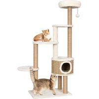 Produktbild von vidaXL Katzen-Kratzbaum mit luxuriösem Kissen aus Seegras in Beige 148 cm