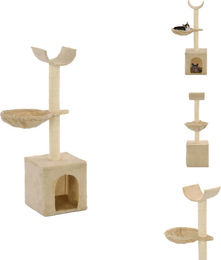 vidaXL Katzen-Kratzbaum mit Sisal-Kratzsäulen 105 cm Beige – Bild 1 von 1