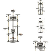 Produktbild von vidaXL Katzen-Kratzbaum mit Sisal-Kratzsäulen 203 cm Grau und Weiß