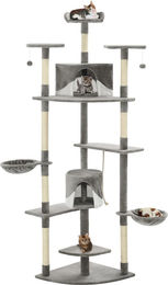 vidaXL Katzen-Kratzbaum mit Sisal-Kratzsäulen 203 cm in Grau und Weiß – Bild 1 von 1