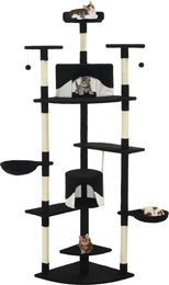 vidaXL Katzen-Kratzbaum mit Sisal-Kratzsäulen 203 cm in Schwarz und Weiß – Bild 1 von 2
