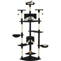 Produktbild von vidaXL Katzen-Kratzbaum mit Sisal-Kratzsäulen 203 cm in Schwarz und Weiß