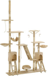 vidaXL Katzen-Kratzbaum mit Sisal-Kratzsäulen aus Plüsch in Beige 240 cm – Bild 1 von 1