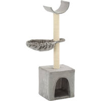 Produktbild von vidaXL Katzen-Kratzbaum mit Sisal-Kratzsäulen aus Plüsch in Grau 105 cm