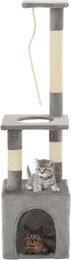 vidaXL Katzen-Kratzbaum mit Sisal-Kratzsäulen aus Plüsch in Grau 109 cm – Bild 1 von 2