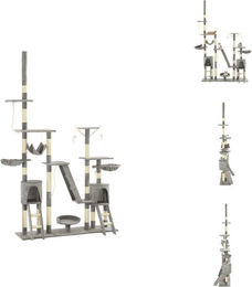 vidaXL Katzen-Kratzbaum mit Sisal-Kratzsäulen Grau 230-250 cm – Bild 1 von 1