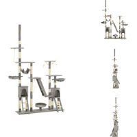 Produktbild von vidaXL Katzen-Kratzbaum mit Sisal-Kratzsäulen Grau 230-250 cm
