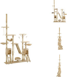 vidaXL Katzen-Kratzbaum mit Sisal-Kratzsäulen in Beige Höhe 230 - 250 cm – Bild 1 von 1