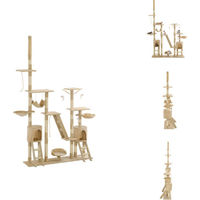 Produktbild von vidaXL Katzen-Kratzbaum mit Sisal-Kratzsäulen in Beige Höhe 230 - 250 cm