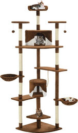 vidaXL Katzen-Kratzbaum mit Sisal-Kratzsäulen in Braun und Weiß 203 cm – Bild 1 von 2