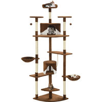 Produktbild von vidaXL Katzen-Kratzbaum mit Sisal-Kratzsäulen in Braun und Weiß 203 cm