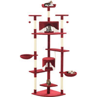 Produktbild von vidaXL Katzen-Kratzbaum mit Sisal-Kratzsäulen in Rot und Weiß 203 cm