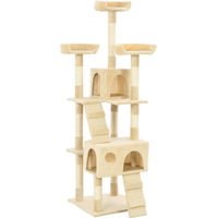 Produktbild von vidaXL Katzen-Kratzbaum mit Sisal-Säulen aus Plüsch in Beige 170 cm