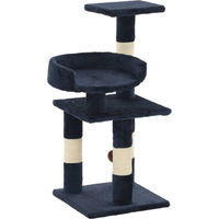 Produktbild von vidaXL Katzen-Kratzbaum mit Sisal-Säulen aus Plüsch in Blau 65 cm