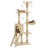 Produktbild von vidaXL Katzen-Kratzbaum mit Sisal-Säulen in Beige 138 cm