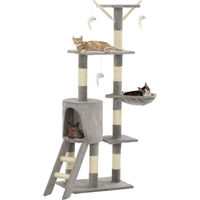 Produktbild von vidaXL Katzen-Kratzbaum mit Sisal-Säulen in Grau 138 cm