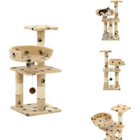 Produktbild von vidaXL Katzen-Kratzbaum mit Sisal-Säulen und Pfoten-Aufdruck in Beige 65 cm