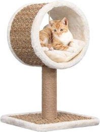 vidaXL Katzen-Kratzbaum mit Tunnel aus Plüsch in Beige – Bild 1 von 9
