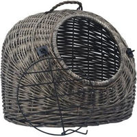 Produktbild von vidaXL Katzen Transportkorb aus natürlicher Weide in Grau 60x45x45 cm