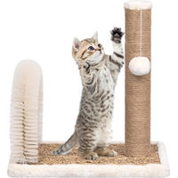 Produktbild von vidaXL Katzenbaum mit Fellpflegebogen und Kratzsäule aus Plüsch in Beige