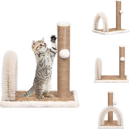 vidaXL Katzenbaum mit Fellpflegebogen und Kratzsäule aus Plüsch und Seegras – Bild 1 von 1