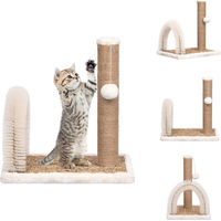 Produktbild von vidaXL Katzenbaum mit Fellpflegebogen und Kratzsäule aus Plüsch und Seegras