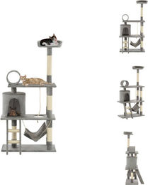 vidaXL Katzenbaum mit Sisal-Kratzsäulen 140 cm Grau – Bild 1 von 1