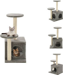 vidaXL Katzenbaum mit Sisal-Kratzsäulen 60 cm Grau – Bild 1 von 1