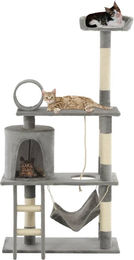 vidaXL Katzenbaum mit Sisal-Kratzsäulen in Grau 140 cm – Bild 1 von 1